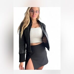 Express Black Leather Jacket for Women
